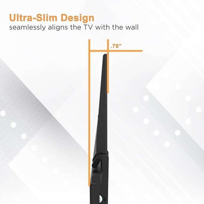 Ultra Slim Tilt TV Wall Mount Bracket for NEC E558 55" Class 4K UHD Commercial LED TV - E558 - Low Profile 1.7" from Wall, 12° Tilt Angle, Easy Install