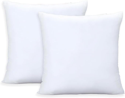 Throw Pillows Insert Set of 2, White 24x24 in Pillow Inserts with 100% Cotton Cover,Bed and Couch Decorative Stuffer Pillows,Indoor Pillows for Sofa