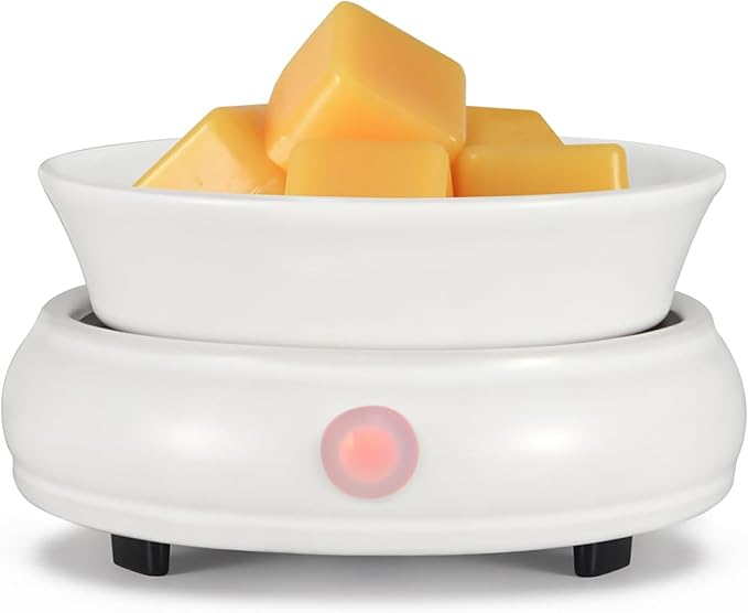 Ceramic Wax Warmer, Electric Wax Melt Warmer,3 in1 Home Fragrance Wax Burner, Scented Candle Wax melters as Gift for Women,mom and Grandma(White)…