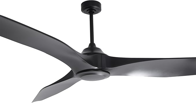 100 Inch Ceiling Fans without Lights, Industrial Black Ceiling Fan with Remote Control for Living Room Shop Garage Bedroom Indoor Outdoor, 6-Speed Reversible DC Motor, Ventilador De Techo