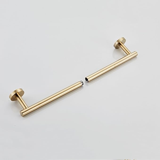 Bath Towel Bar, 24 Inch 304 Stainless Steel Thicken Towel Holder for Bathroom Wall, Towel Holder Brushed Gold Finished Wall Mount(Total Length 26-Inch)
