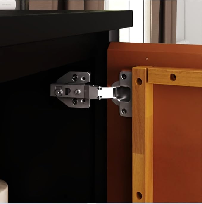 Lenia Solid Wood Storage Cabinet with Diamond Pattern Doors, Rustic Farmhouse Accent Cabinet for Living Room, or Entryway, Easy Assembly, Teak Brown