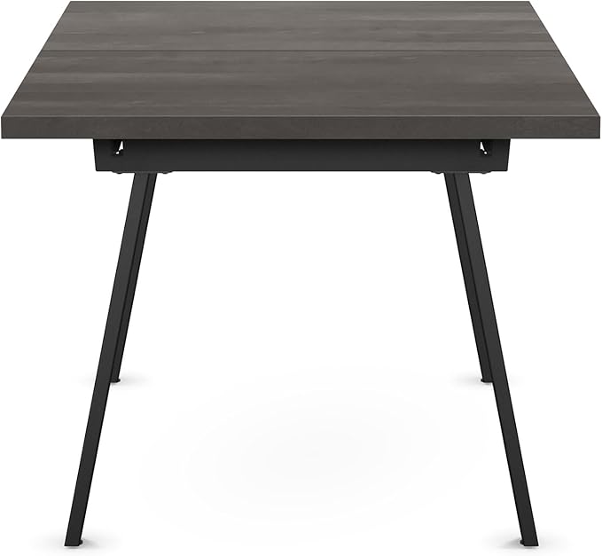 Amisco Kane Extendable Dining Table - Grey Solid Wood/Black Metal