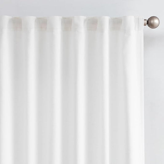 jinchan Linen Curtains with Privacy Lining 96 Inch Length White Farmhouse Closet Lined Drapes for Small Narrow Window Bedroom Living Room Bay Window 2 Panels Rod Pocket Back Tab