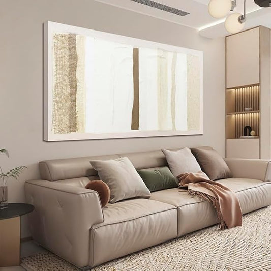 Neutral Wall Art Brown And White Wall Art Decor Artwork for Walls Large Wall Art Prints Modern Minimalist Wall Art Canvas Art Wall Decor 24"X48" for Living Room Bedroom Office Decor