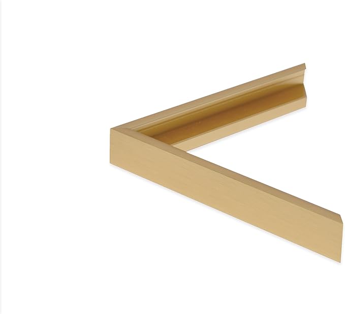 Frame My Mirror Gold Metal Framed Mirror, 20" x 60" Champagne Bronze Mirror for Bathroom, Metal Frame, True Reflections Glass, Stanton Design, Hangs Horizontally or Vertically, Made in USA