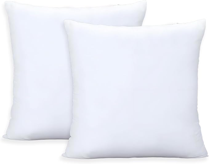 Throw Pillows Insert Set of 2, White 22x22 in Pillow Inserts with 100% Cotton Cover,Bed and Couch Decorative Stuffer Pillows,Indoor Pillows for Sofa