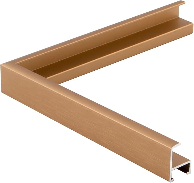 Frame My Mirror Gold Metal Framed Mirror, 36" x 48", True Reflections Glass, Champagne Bronze Finish, Stanton Design, Hangs Horizontally or Vertically, Built in The USA