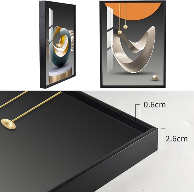 MPLONG Bright Style Framed Wall Art - Abstract Modern Shape Pattern in White, Blue, Yellow, Grey - Artfully Matching Living Room, Bedroom, Office Decor - 16"x 24"x 3 Panels