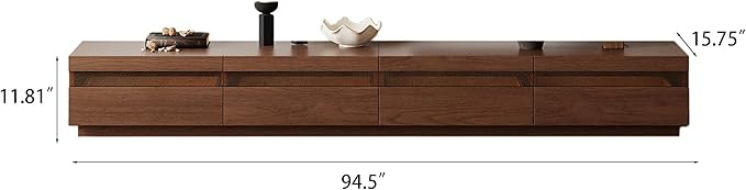 94.5" Wood TV Stand for Living Room, Mid-Century Modern Entertainment Center with Storage Drawers, Modular Television Stands Floor TV Consoles for 75+ inch TV