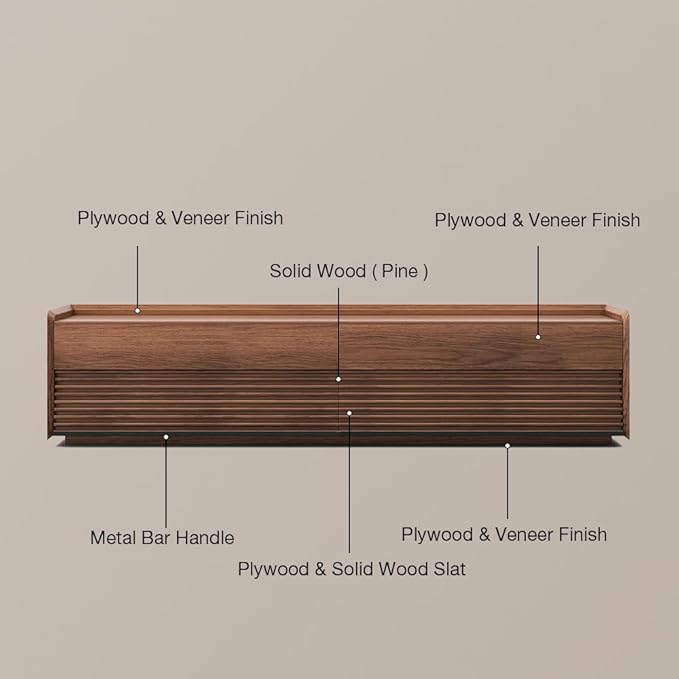 POVISON Fully-Assembled Mid Century Modern TV Stand, 94.49" Wood Media Console with Adjustable LED Light, Entertainment Center with Storage for Living Room