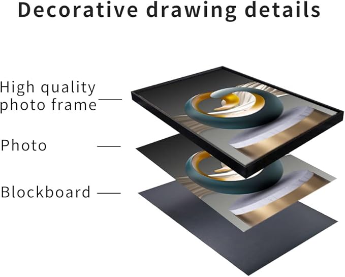 MPLONG Bright Style Framed Wall Art - Abstract Modern Shape Pattern in White, Blue, Yellow, Grey - Artfully Matching Living Room, Bedroom, Office Decor - 16"x 24"x 3 Panels