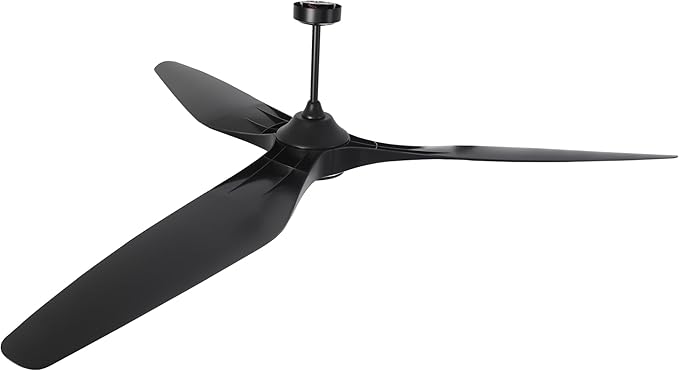 100 Inch Ceiling Fans without Lights, Industrial Black Ceiling Fan with Remote Control for Living Room Shop Garage Bedroom Indoor Outdoor, 6-Speed Reversible DC Motor, Ventilador De Techo