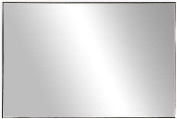 Frame My Mirror Silver Metal Framed Mirror, 36" x 48", True Reflections Glass, Satin Nickel Finish, Stanton Design, Hangs Horizontally or Vertically, Built in The USA