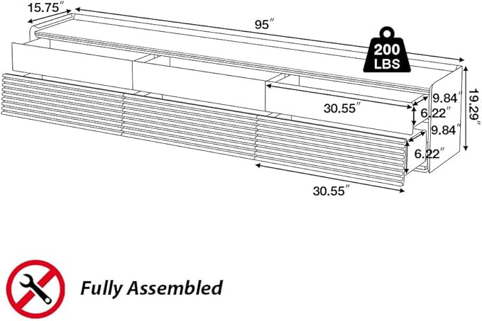 POVISON Fully-Assembled Mid Century TV Stand with Adjustable LED Lights, Wood Media Console with 6 Drawers for 85-inch TVs, Modern Entertainment Center with Storage for Living Room