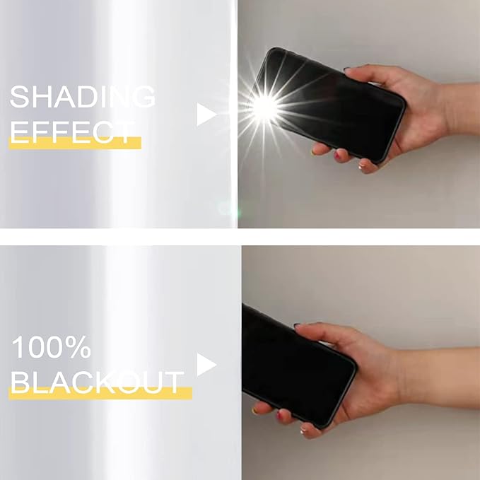 100% Blackout Curtains, 96 inches 2 Panel Sets, Heat and Full Light Blocking Drapes with Grommets for Bedroom, Thermal Insulated Window Treatment Drapes for Living Room (Greyish White,52Wx96L)