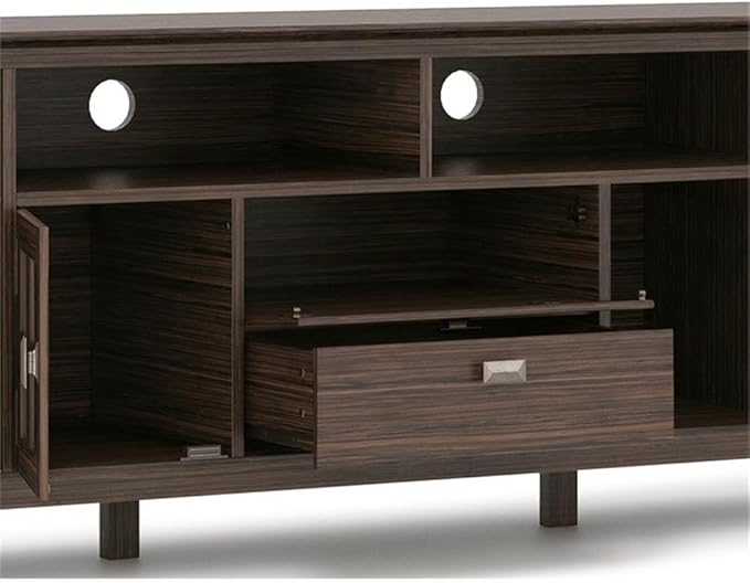 SIMPLIHOME Artisan SOLID WOOD 72 inch Wide Transitional TV Media Stand in Farmhouse Brown For TVs up to 80 inches for the Living Room and Entertainment Center