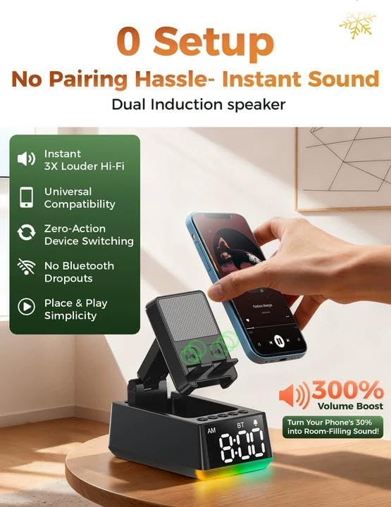 White Elephant Gifts for Adults Useful:Birthday Gift for Men Women Christmas Ideas Induction Speaker Bluetooth HD Sound,Kitchen Gadgets Anniversary Dad Mom Husband Wife Teen Stocking Stuffers(Black)