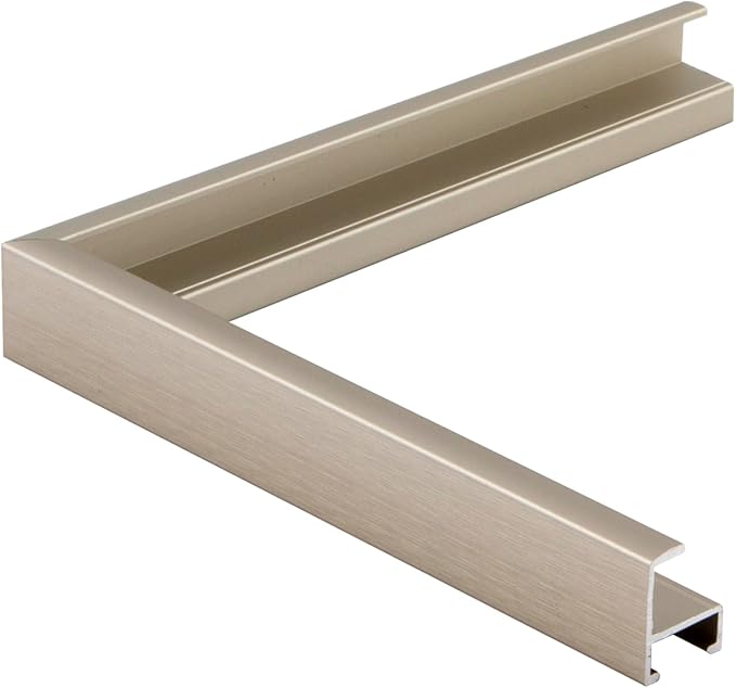 Frame My Mirror Silver Metal Framed Mirror, 36" x 48", True Reflections Glass, Satin Nickel Finish, Stanton Design, Hangs Horizontally or Vertically, Built in The USA