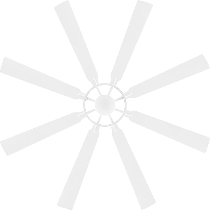 ELEHINSER 72 Inch Ceiling Fan with Lights and 3 Downrods, 8 Plywood Blades, 6-Speed Noiseless Reversible DC Motor, 3CCT, Windmill Ceiling fan for Kitchen Bedroom Living Room, Gloss White