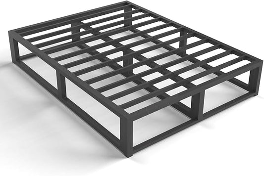 10 Inch California King Bed Frame with Steel Slat Support, Low Profile King Metal Platform Bed Frame Support Mattress Foundation, No Box Spring Needed/Easy Assembly/Noise Free