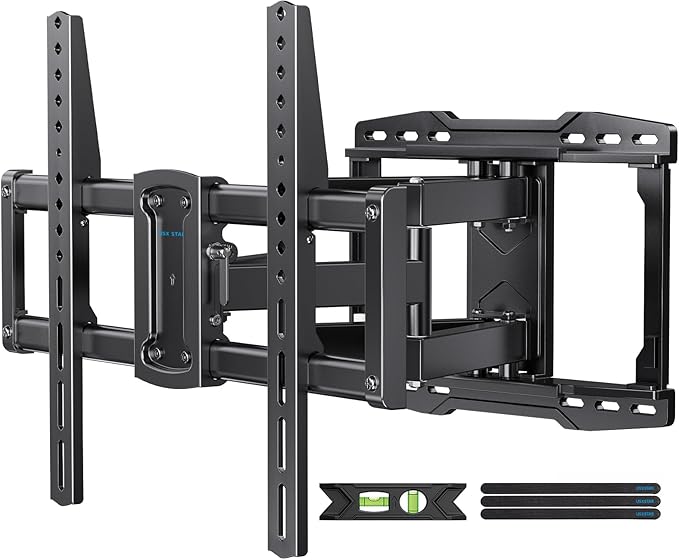 USX STAR UL Listed Full Motion TV Wall Mount Bracket for Most 37-86 inch TVs, Swivel Tilt Extension Level TV Mount, Max VESA 600x400mm, Holds up to 132lbs & 16" Wood Studs with Hole Drilling Template