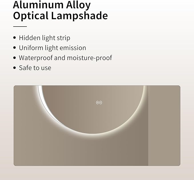 Round LED Bathroom Mirror with Light, Backlit Mirror for Bathroom, Frameless LED Smart Vanity Mirror with 3 Color Lights, Anti-Fog, Smart Touch Button, Shatter-Proof, IP65, 90+ CRI (32" L x 32" W)