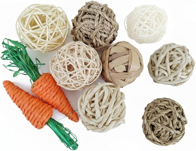 10 PCS Decorative Balls for Bowls, Natural Decorative Ball, Handmade (2.8"-Set of 10) Wicker Rattan Balls Vase Bowl Filler for Home Garden Wedding Party Decor