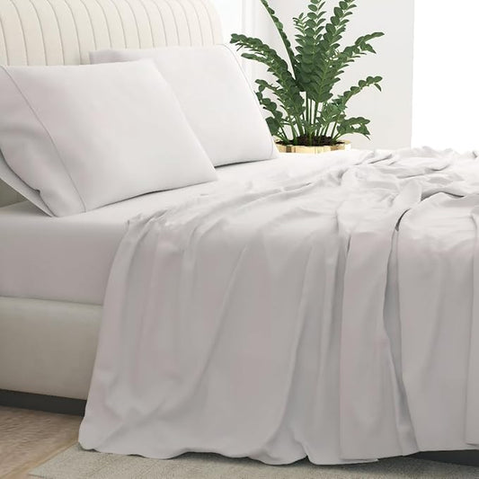 Twin Size Sheets Set 1000 Thread Count 100% Cotton Bedding Set - 3 Piece 15" Deep Pocket Soft & Luxurious Sateen Weave Sheets & Pillowcases, Hotel Quality Bed Sheet for Twin Size Bed (Ivory)