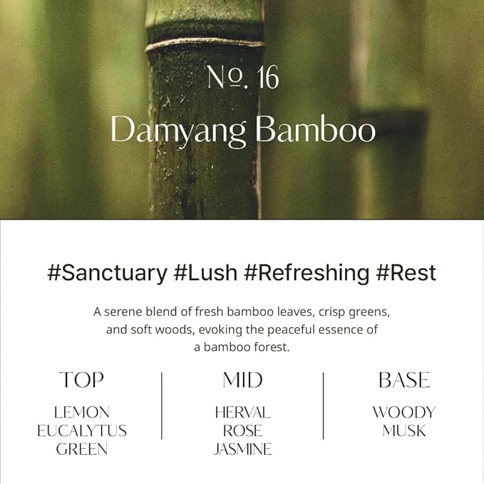 hetras Objet Diffuser Gift Set 6.7 fl.oz. 2 Pack | Damyang Bamboo - Fresh Forest & Herb Scent | Long-Lasting Scented Room Fresheners with 8 Reed Sticks for Home Fragrance Bedroom Bathroom Shelf Décor