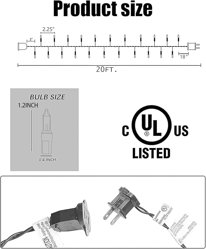 TW SHINE Purple Halloween Lights, 2 Pack 20FT 100 Count Incandescent Halloween Mini String Lights, Waterproof Halloween Decorations for Outdoor Indoor Patio Home Party Garden Yard Decor