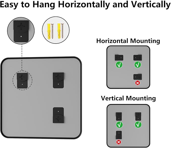 Koonmi Bathroom Mirror, 30X30 Inch Black Metal Framed Mirror for Bathroom, Tempered Glass, Anti-Rust, Rounded Rectangle Mirror for Restroom, Bedroom, Black