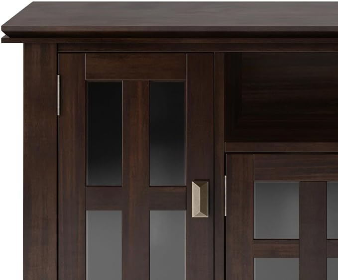 SIMPLIHOME Artisan SOLID WOOD 53 Inch Wide Contemporary TV Media Stand in Rustic Natural Aged Brown for TVs up to 60 Inches, For the Living Room and Entertainment Center