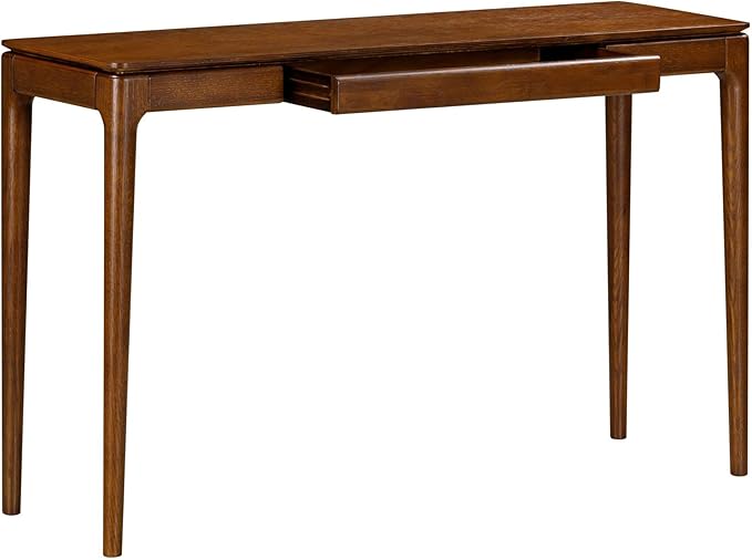 NTC Mingle 47-Inch Console Table, Modern Solid Wood Entryway Table with Hidden Drawer, Waterproof & Heat Resistant, Narrow Table for Hallway, Living Room & Foyer, Dark Walnut