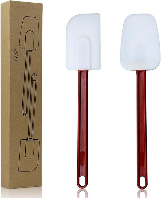 14 INCH Silicone Spatulas Heat Resistant Heavy Duty Rubber Spatulas Commercial Spatulas Set for Kitchen Use Silicone Cooking Utensils Sets of 2