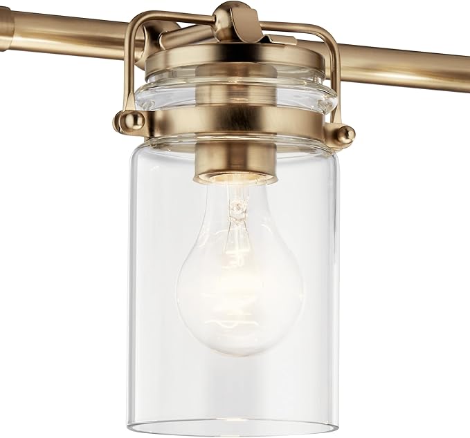 Kichler Brinley 4 Light Vanity Light with Clear Glass in Champagne Bronze, (32.5" W x 10.25" H), 45690CPZ