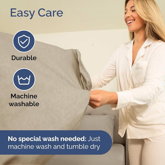 Split Head King Sheet Set – 4 Piece Flex Split Top King Sheets for Adjustable Beds - Fits 14” to 16" Mattress w/ Deep Pockets - Breathable & Cooling - Luxury Bedding and Wrinkle Free - Heathered Beige