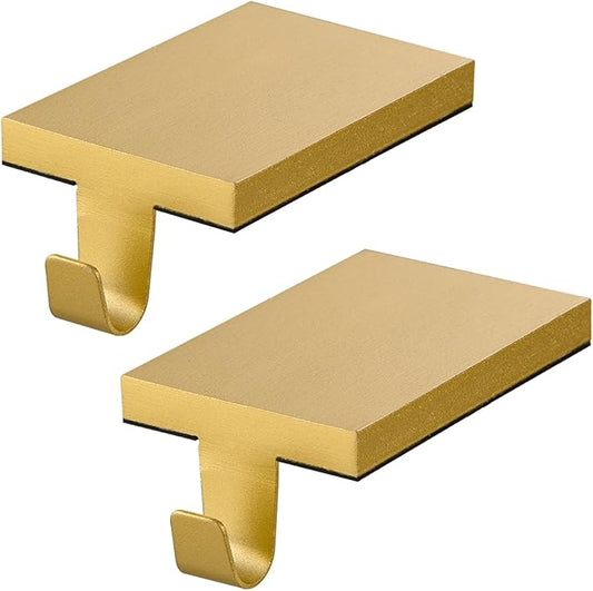 2 Pcs Christmas Stocking Holders Hanging Hooks Heavy Duty Mantel Stocking Holder Bases Weighted Metal Stocking Hangers for Shelf Fireplace Stair Xmas Party Decor (2, Gold)