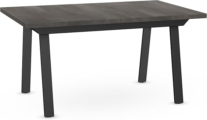 Amisco Kane Extendable Dining Table - Grey Solid Wood/Black Metal
