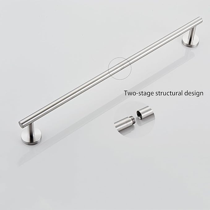 Bath Towel Bar, 24 Inch 304 Stainless Steel Thicken Towel Holder for Bathroom Wall, Towel Holder Brushed Nickel Finished Wall Mount(Total Length 26-Inch)