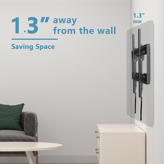 Fixed TV Wall Mount for Most 26-60 Inch Screen, Low Profile TV Mount with Quick Release Lock, Ultra Slim Wall Mount Bracket, Max VESA 400x400mm, Holds up to 99 lbs, up to 16”Wood Studs by USX STAR