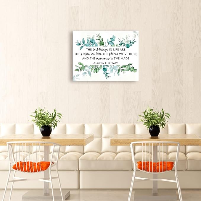 The Best Things In Life Are The People We Love Wall Decor,Inspiratioanl Quotes Sage Canvas Paintings Framed For Office Workplace Wall Art Decor