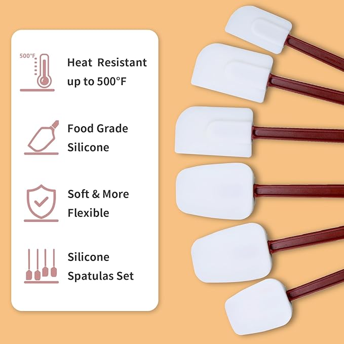 Silicone Spatulas Heat Resistant.Commercial Spatula for Cooking.Heavy Duty Rubber Spatulas.Silicone Spatula Set of 2 (10 inch)