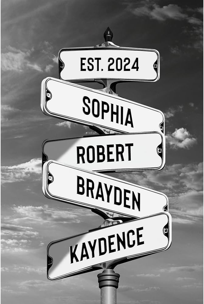 Personalized Canvas Vintage Street Sign For Couple, Crossroads StreetSign Best Gift For Сouple, Custom Name And Date VintageStreet Sign Art Canvas Of Poster #8