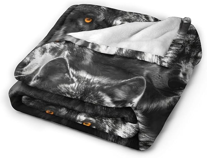 Tijuboni Wolf Throw Blanket Wolf Gifts for Girls Boys Women Men Kids Adults Soft Flannel Fleece Blanket for Couch Sofa Bed Home Decor 60"x80"