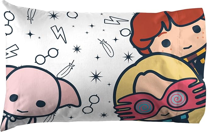 Jay Franco Harry Potter Charms 5 Piece Twin Bed Set - Bedding Features Harry, Ron, Hermoine, & Luna - (Official Harry Potter Product)