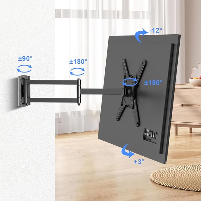 Suptek Long Arm Corner TV Wall Mount for Most 23"-60" TVs, Full Motion TV Bracket 30 inch Extension Articulating Wall Mount Bracket Max VESA 400x400mm, Smoothly Extendable, Holds up to 99 lbs A1S