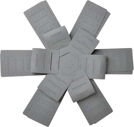 Pot & Pan Protectors, 3-Piece Silicone Cookware Protector Pad, Stacking Pan Protector. It Has a Unique Opening and Fixing Design That Can be Used to Protect and Separate Pots and Pans-Grey