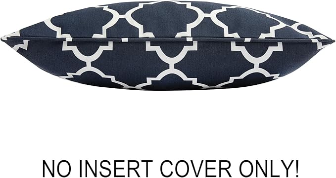 Waterproof Outdoor Lumbar Pillow Covers Set of 2,Home Decor for Garden Patio Furniture,Couch,Sofa 12"x20" Inch Decorative Pillows Cover Only,NO Insert(Blue Geometry)