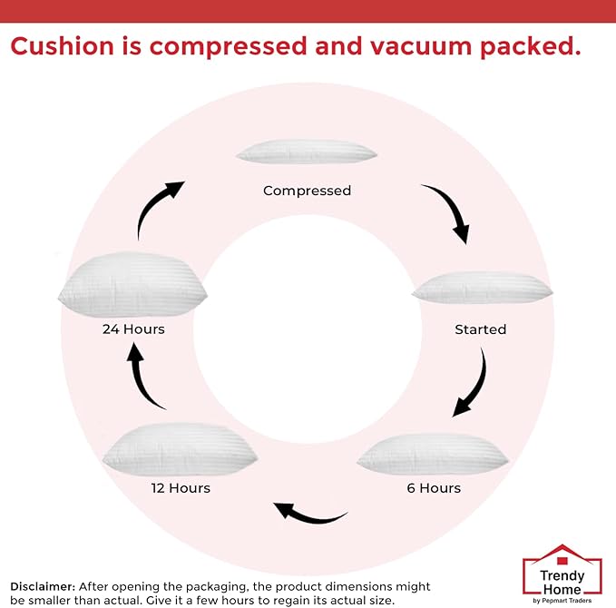 Trendy Home 26x26 Throw Pillow Insert (Set of 2, White) Bed and Couch Pillows Stuffer Hypoallergenic, Decorative Home Indoor Outdoor Sofa Pillow Filler (Machine Wash, 2 Pack)